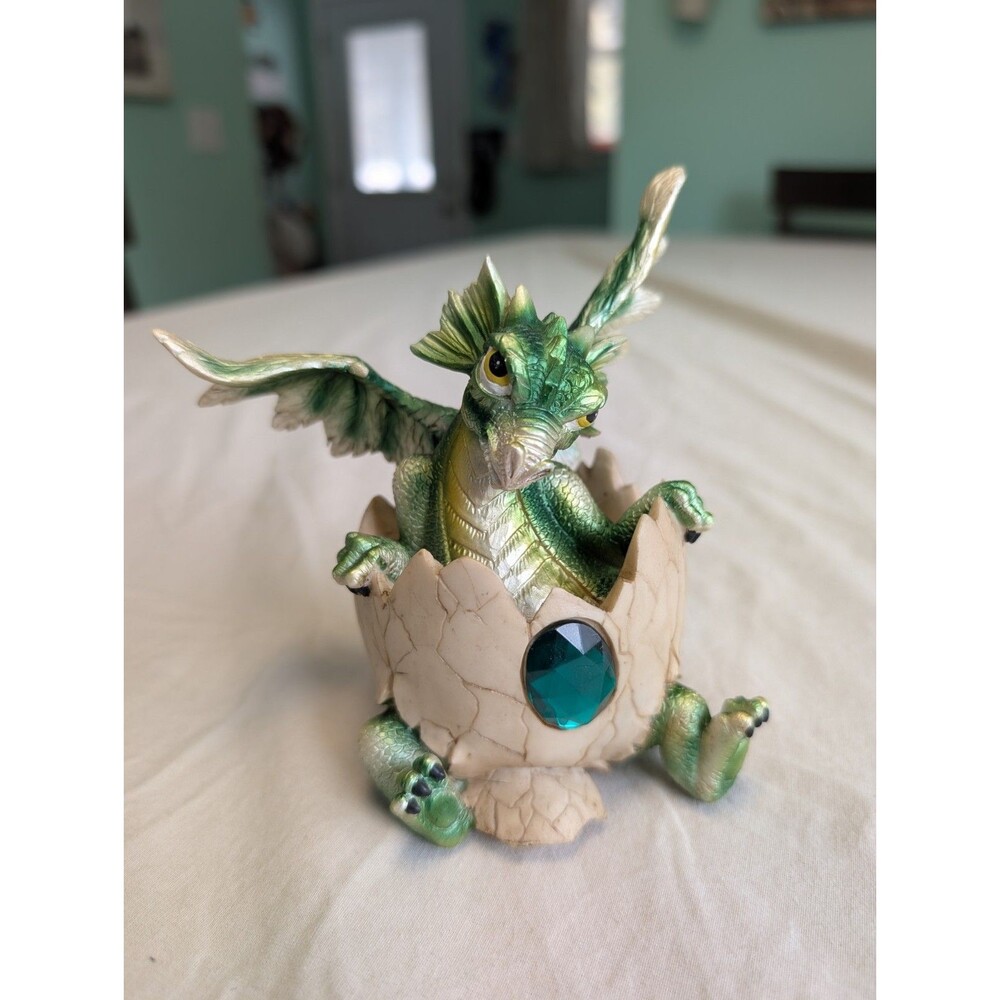May Birthstone Dragon Hatching From Egg 5"H Figurine Home Decor Unique Gift